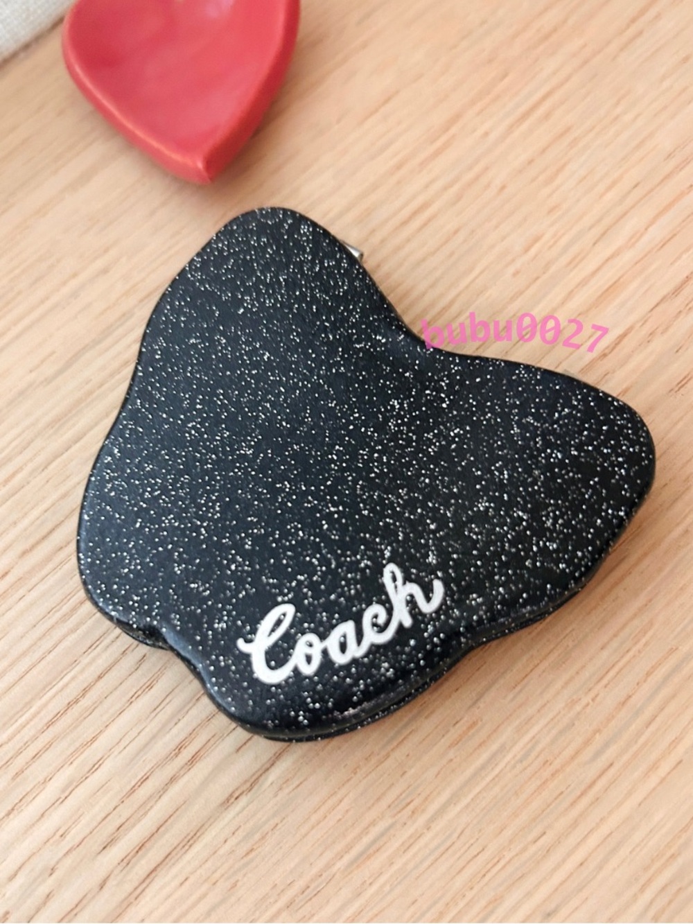 NWT🦋Coach Glitter Butterfly Compact Mirror Silver Black Makeup Accessory Gift